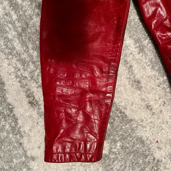 Red leather jacket size S - Picture 5 of 11